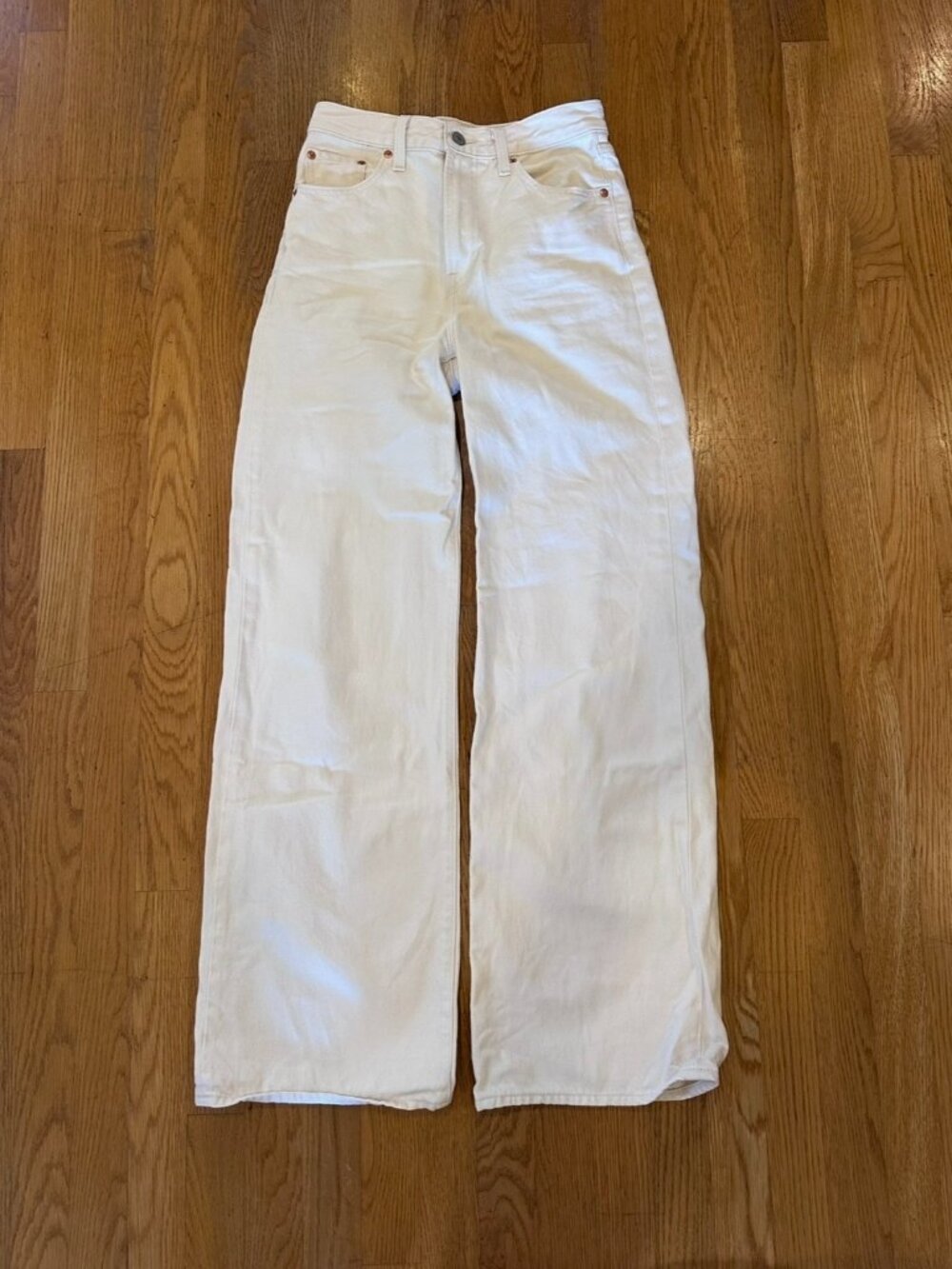 Levi's Ribcage Wide Leg White Jeans - Size 25
